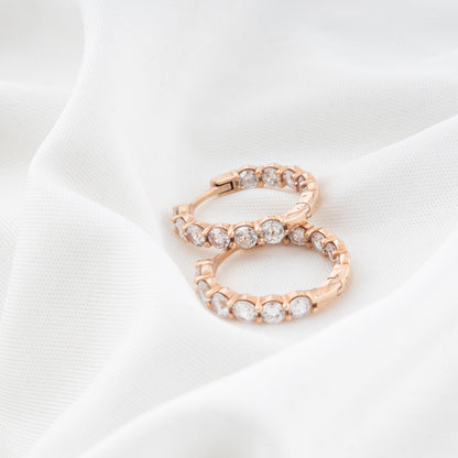 Diamond Huggie Hoop Earrings