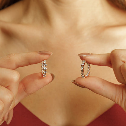 Diamond Huggie Hoop Earrings