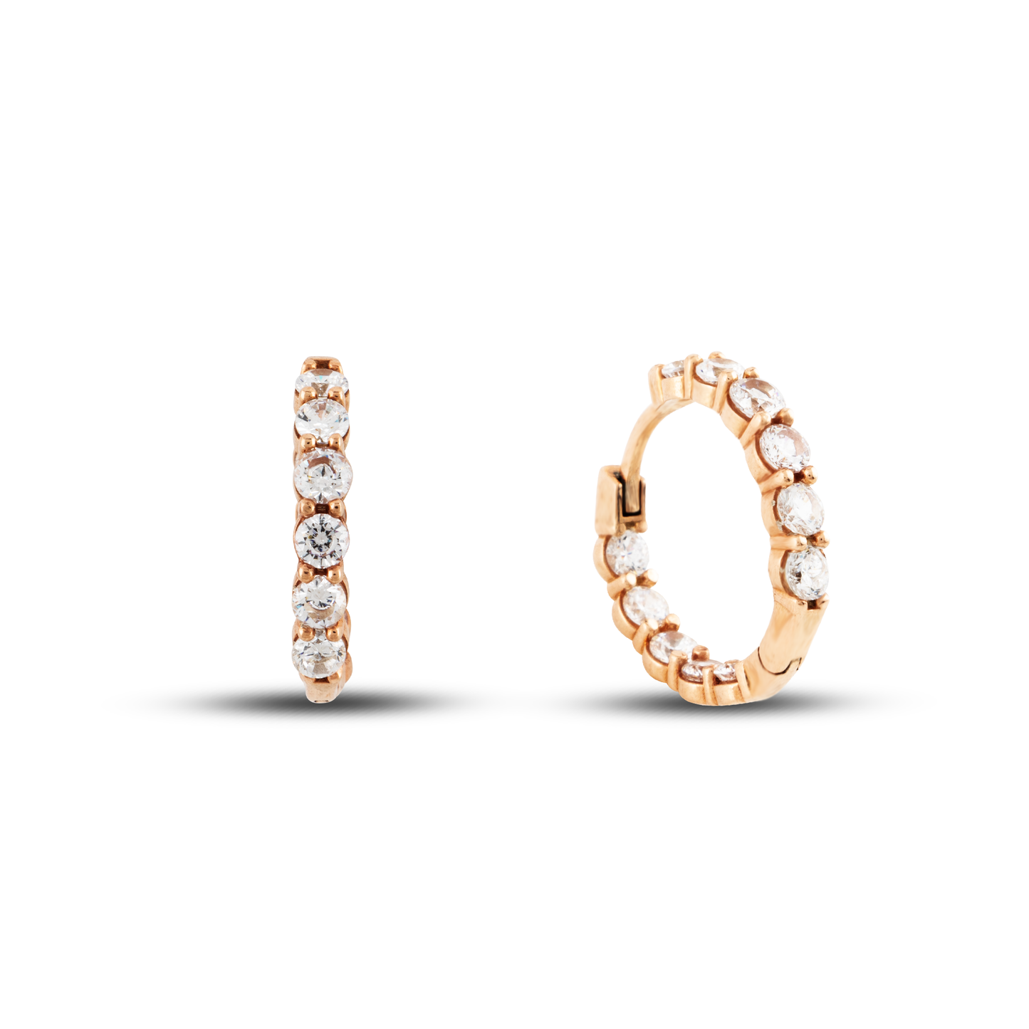 Diamond Huggie Hoop Earrings
