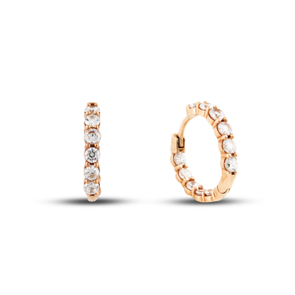 Diamond Huggie Hoop Earrings