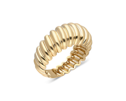 14k Gold Croissant Dome Ring – Chunky Gold Statement Ring for Women