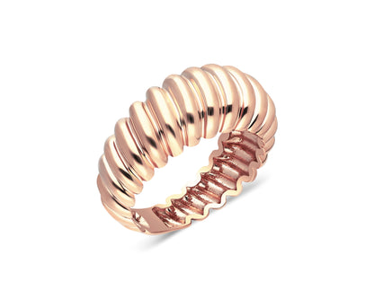 14k Gold Croissant Dome Ring – Chunky Gold Statement Ring for Women