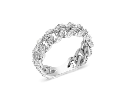 14k Gold Diamond Curb Chain Ring – Bold Pavé Statement Band