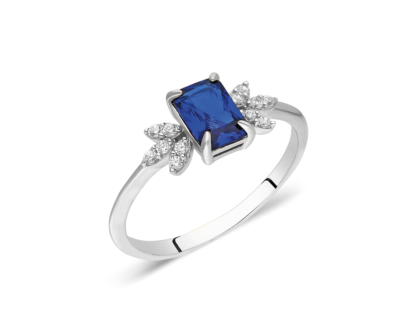14k Gold Sapphire & Diamond Floral Ring – Elegant September Birthstone Jewelry