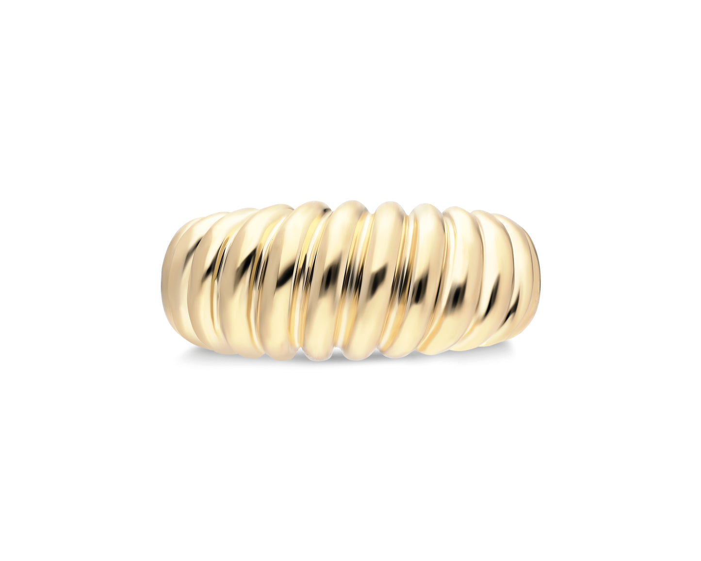 14k Gold Croissant Dome Ring – Chunky Gold Statement Ring for Women