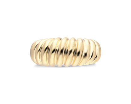 14k Gold Croissant Dome Ring – Chunky Gold Statement Ring for Women