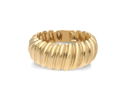 14k Gold Croissant Dome Ring – Chunky Gold Statement Ring for Women